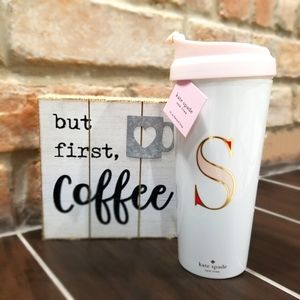 Kate Spade NY Monogrammed Thermal Tumbler Pink